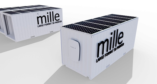 用海運集裝箱改裝的大型3D打印機