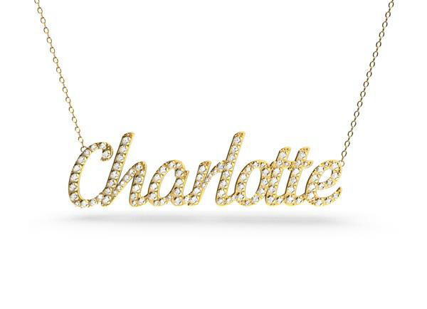 在線定制帶有自己名字的3D打印鉆石項(xiàng)鏈