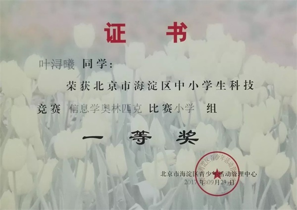 童程童美 | 2017年海淀區(qū)信息學(xué)奧賽獲獎(jiǎng)名單