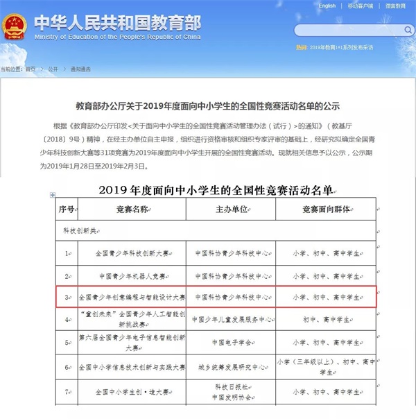 2019年北京青少年創(chuàng)意編程競(jìng)賽開(kāi)始報(bào)名啦~ 